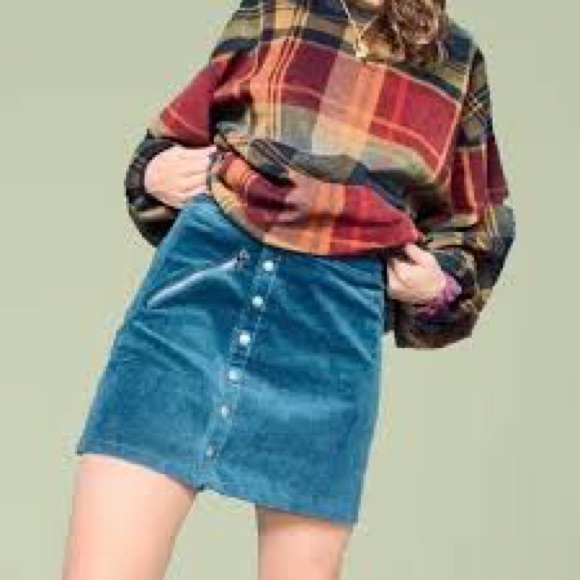 Kuhl Streamline Dark Teal Corduroy Mini Skirt - Picture 2 of 14